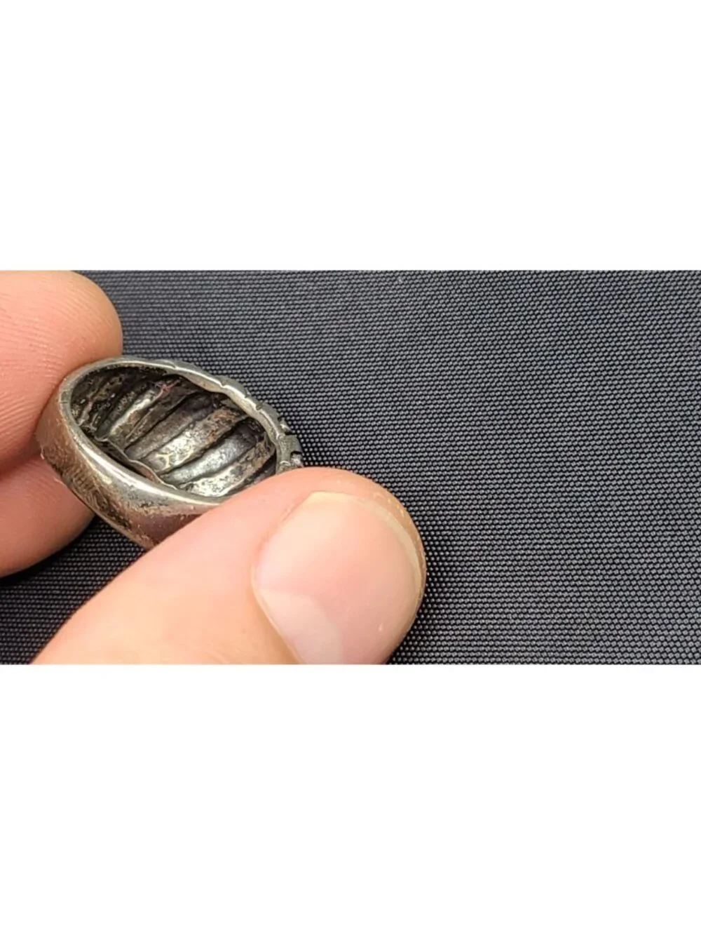 Classic Kabana Mens Sterling Silver Pinky Ring 7g scalloped design